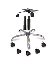 Kit para Silla Ejecutiva base cromada, piston negro y mecanismo (KM)
