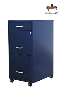 Archivero Metalico con Pedestal Azul