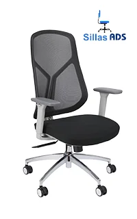 Silla Terra Ejecutiva Mesh Fresh Gris Tapiz Negro, foto 1